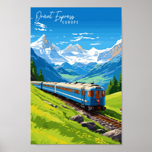 Orient Express Europe vintage reisillustratie Poster