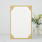 Orient Express in Gold Briefpapier (Staand voorkant)