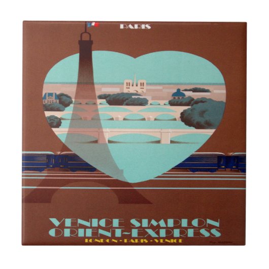 Orient Express Paris Poster Tegeltje (Voorkant)
