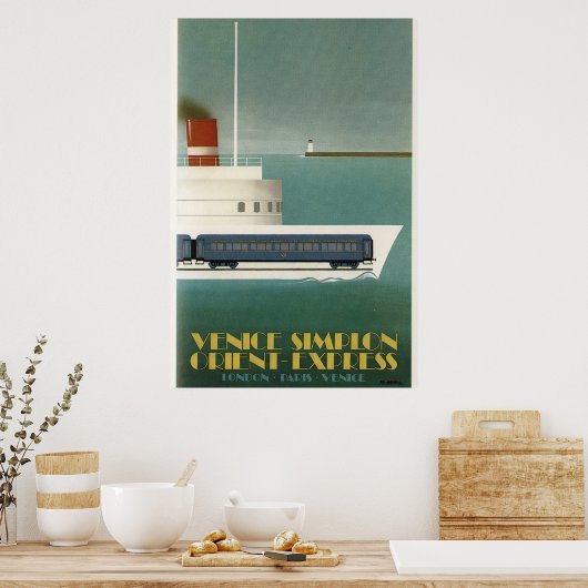 Orient Express Train Ferry Art Deco Poster (Keuken)