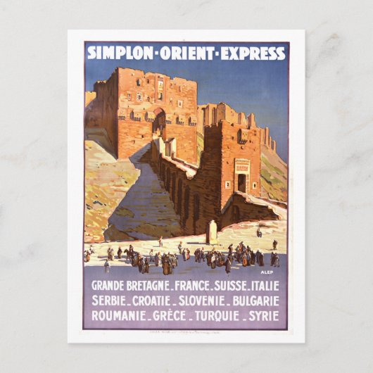 Orient Express Travel Poster Briefkaart (Voorkant)