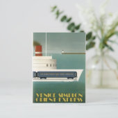 Orient Express Trein Veerboot Art Deco Briefkaart (Staand voorkant)