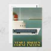 Orient Express Trein Veerboot Art Deco Briefkaart (Voorkant / Achterkant)