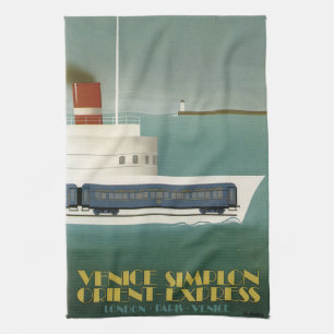 Orient Express Trein Veerboot Art Deco Theedoek