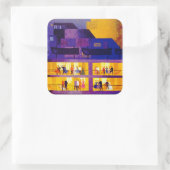 Orient Line ~ Party on Deck Vierkante Sticker (Tas)