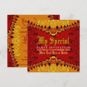 Orient Oerwoud Art Party Invitation Kaart (Voorkant / Achterkant)