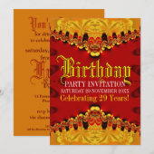 Orient Oerwoud Golden Birthday Party Uitnodiging (Voorkant / Achterkant)