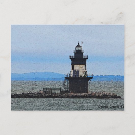 Orient Point Light House on a Stoming Morning Briefkaart (Voorkant)
