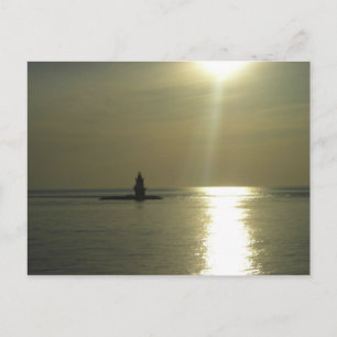Orient Point Lighthouse Sunset 1 Briefkaart