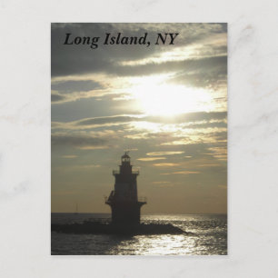 Orient Point Lighthouse Sunset 3 Briefkaart