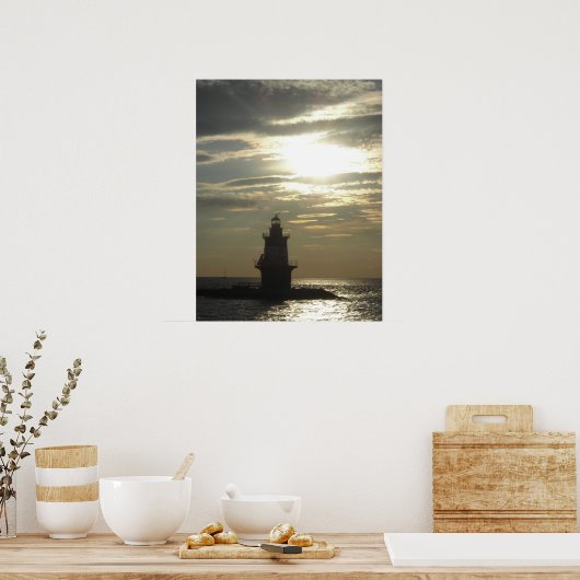 Orient Point Lighthouse Sunset 3 Poster (Keuken)