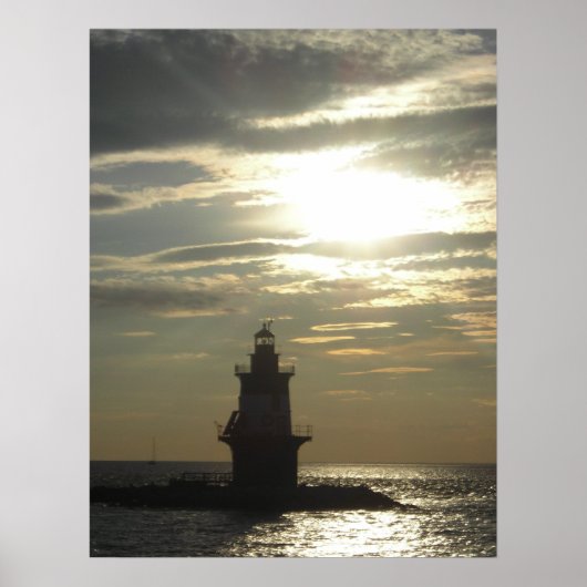 Orient Point Lighthouse Sunset 3 Poster (Voorkant)