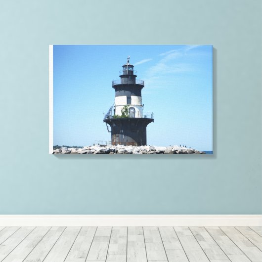 Orient Point Vuurtoren Canvas Afdruk (Insitu (Houten vloer))