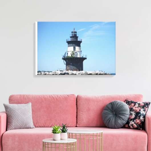 Orient Point Vuurtoren Canvas Afdruk (Insitu (Woonkamer))