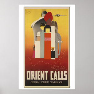 Orient Roept Vintage Reisposter - Ingelijst Poster