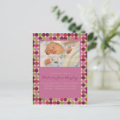 Orient Stippen Pink · Aankondiging Baby (Staand voorkant)