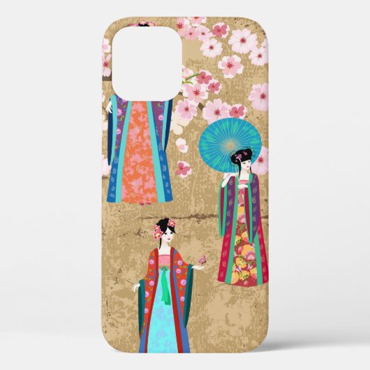 Orientaal meisje in retro costumejapans, chinees,  Case-Mate iPhone case (Achterkant)