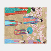 Orientaal meisje in retro costumejapans, chinees,  fleece deken (Voorkant (Horizontaal))