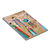 Orientaal meisje in retro costumejapans, chinees,  notitieboek (Rechterzijde)