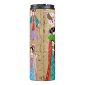 Orientaal meisje in retro costumejapans, chinees, thermosbeker (Achterkant)