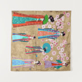 Orientaal meisje in retro costumejapans, chinees, wandkleed (Voorkant (horizontaal))