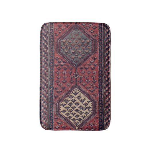 Orientaal rood loopnerpatroon no2 badmat (Voorkant Verticaal)