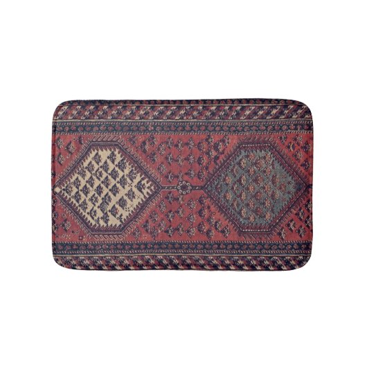 Orientaal rood loopnerpatroon no2 badmat (Voorkant)