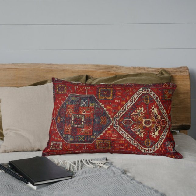 Orientaal tapeontwerp, donkerrood, nr. 5 kussen (Creator heeft geüpload)