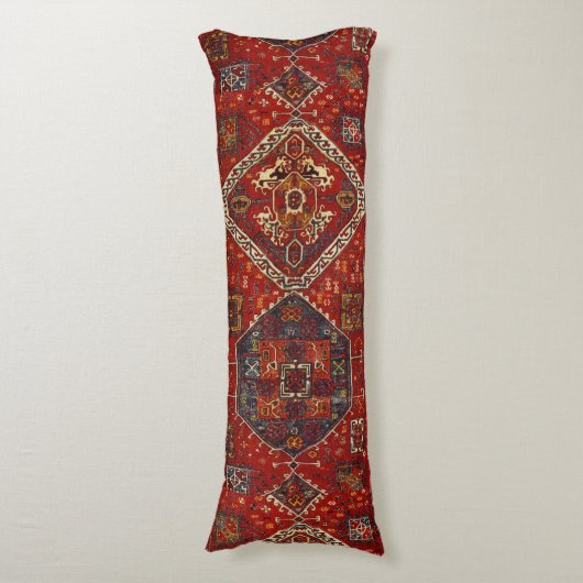 Orientaal tapeontwerp, donkerrood, nr. 5 lichaamskussen (Voorkant Verticaal)