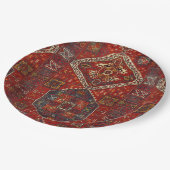 Orientaal tapeontwerp, donkerrood, nr. 5 papieren bordje (Gekanteld)