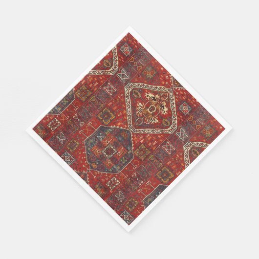 Orientaal tapeontwerp, donkerrood, nr. 5 servet (Hoek)