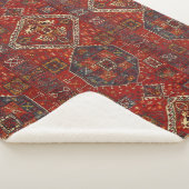 Orientaal tapeontwerp, donkerrood, nr. 5 sherpa deken (3/4)