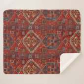 Orientaal tapeontwerp, donkerrood, nr. 5 sherpa deken (Voorkant (horizontaal))