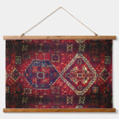 Orientaal tapeontwerp in donkerrode ophangtapijten hangend wandkleed (Voorkant)