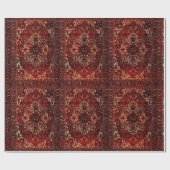 Orientaal tapeontwerp in donkerrood cadeaupapier (Vlak)