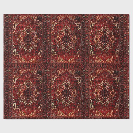 Orientaal tapeontwerp in donkerrood cadeaupapier (Vlak)