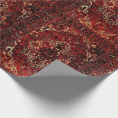 Orientaal tapeontwerp in donkerrood cadeaupapier (Hoek)