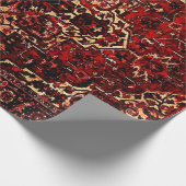 Orientaal tapeontwerp in donkerrood cadeaupapier (Hoek)