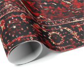 Orientaal tapeontwerp in donkerrood cadeaupapier (Rol Hoek)