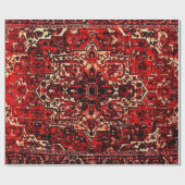 Orientaal tapeontwerp in donkerrood cadeaupapier (Vlak)