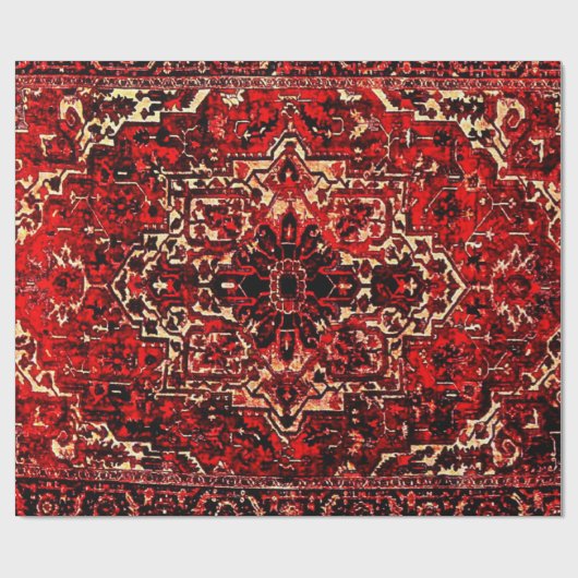 Orientaal tapeontwerp in donkerrood cadeaupapier (Vlak)