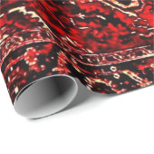 Orientaal tapeontwerp in donkerrood cadeaupapier (Rol Hoek)