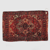 Orientaal tapeontwerp in donkerrood golfhanddoek (Horizontaal)