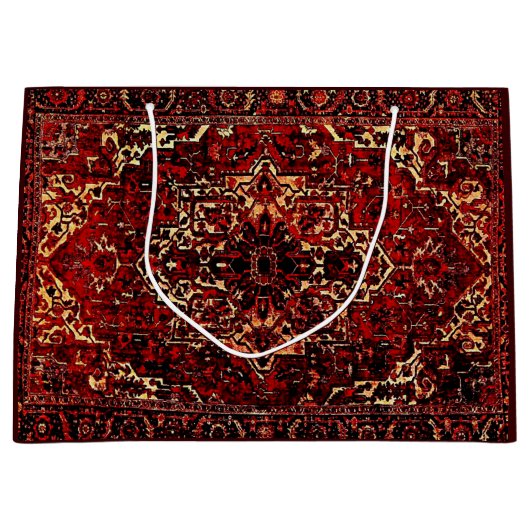 Orientaal tapeontwerp in donkerrood groot cadeauzakje (Voorkant)