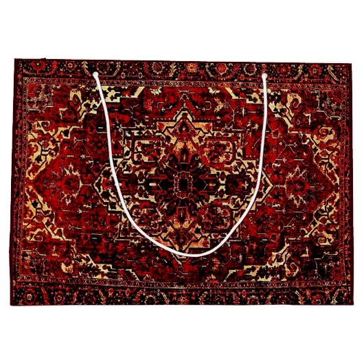 Orientaal tapeontwerp in donkerrood groot cadeauzakje (Achterkant)