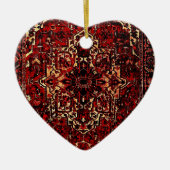 Orientaal tapeontwerp in donkerrood keramisch ornament (Voorkant)