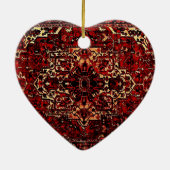 Orientaal tapeontwerp in donkerrood keramisch ornament (Achterkant)