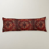 Orientaal tapeontwerp in donkerrood lichaamskussen (Achterkant)