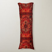 Orientaal tapeontwerp in donkerrood lichaamskussen (Voorkant Verticaal)