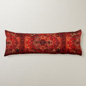 Orientaal tapeontwerp in donkerrood lichaamskussen (Voorkant)